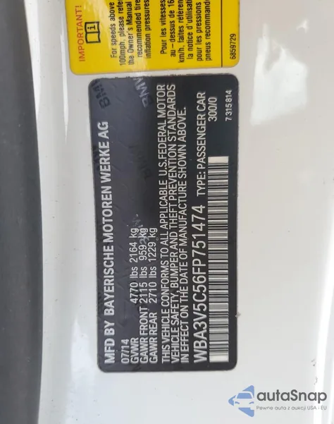 2015 BMW 428 I from USA, damaged, VIN WBA3V5C56FP751474